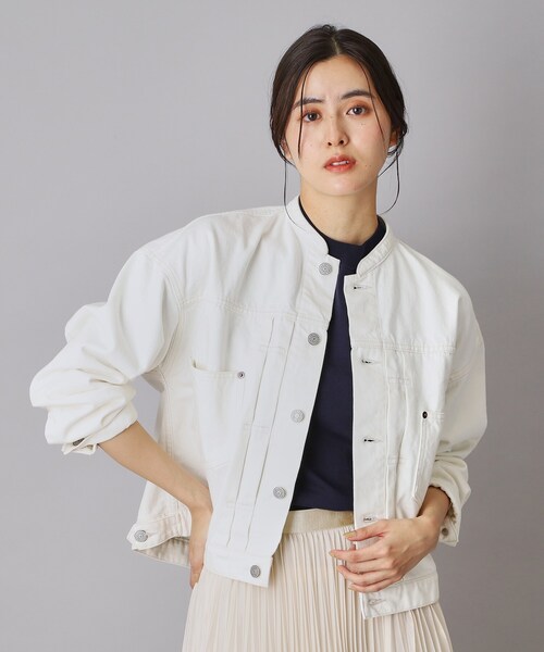 DRESSTERIOR(ドレステリア)の「【ウォッシャブル】バンドカラー ホワイトGジャン(デニムジャケット・レディース・オフホワイト・34/36/38)」の10枚目の写真