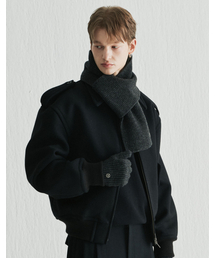 MERGO（メルゴ）の「ウール100 ダンテリブドマフラー [チャコール]（マフラー）」