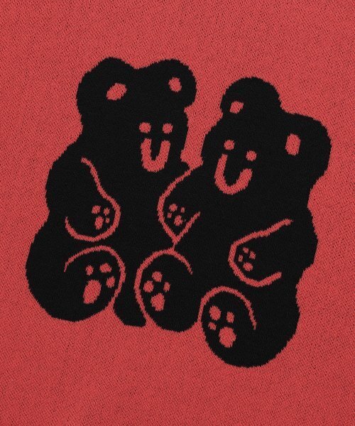 NICE GHOST CLUB(ナイスゴーストクラブ)の「グミベアニットハーフティー_レッド(NG2CFUK604A)(ニット/セーター・レディース・レッド・M/L/S)」の4枚目の写真