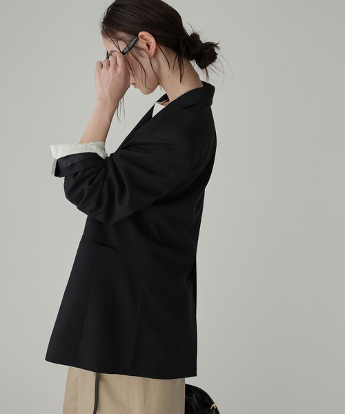 BABYLONE（バビロン）の「オーバーシングルジャケット（テーラードジャケット・レディース・ブラック/ベージュ・フリー）」の5枚目の写真