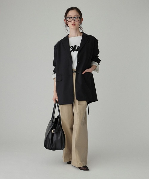 BABYLONE（バビロン）の「オーバーシングルジャケット（テーラードジャケット・レディース・ブラック/ベージュ・フリー）」の7枚目の写真