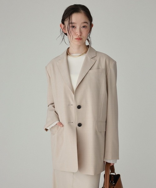 BABYLONE（バビロン）の「オーバーシングルジャケット（テーラードジャケット・レディース・ブラック/ベージュ・フリー）」の11枚目の写真