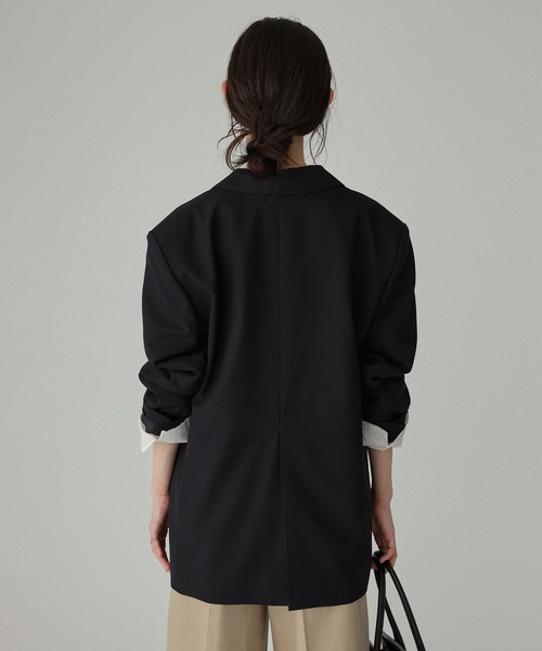BABYLONE（バビロン）の「オーバーシングルジャケット（テーラードジャケット・レディース・ブラック/ベージュ・フリー）」の4枚目の写真