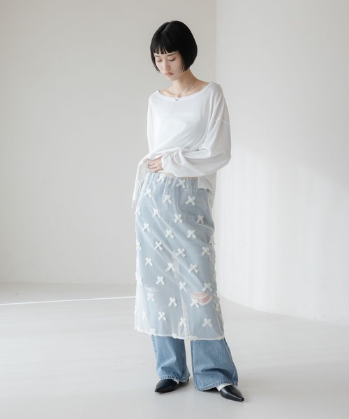 LOWRYS FARM（ローリーズファーム）の「アソートレイヤードスカート 643600（スカート・レディース・ホワイト/ブラック・FREE）」の12枚目の写真