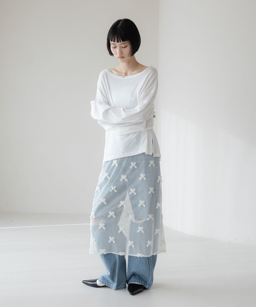 LOWRYS FARM（ローリーズファーム）の「アソートレイヤードスカート 643600（スカート・レディース・ホワイト/ブラック・FREE）」の14枚目の写真