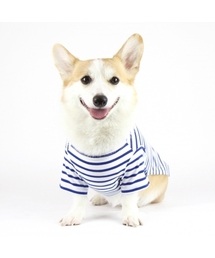 PETDERELLA PROJECT（ペッデレラプロジェクト）の「マリンストライプTシャツ(ブルー)（ペットウェア）」