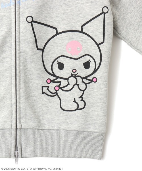 Kuromi（クロミ）の「atmos pink x KUROMI Faux Fur Zip Up Hoodie / アトモスピンク クロミ フォー ファー ジップアップ フーディ 【SP】（パーカー・レディース・グレー/ブラック・FREE）」の4枚目の写真