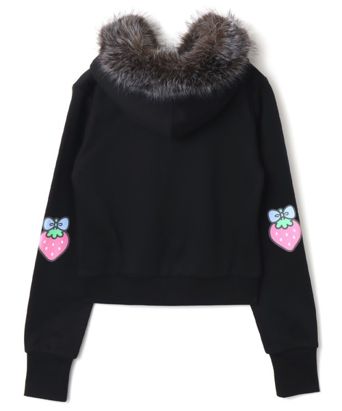 Kuromi（クロミ）の「atmos pink x KUROMI Faux Fur Zip Up Hoodie / アトモスピンク クロミ フォー ファー ジップアップ フーディ 【SP】（パーカー・レディース・グレー/ブラック・FREE）」の10枚目の写真