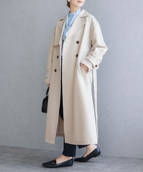 reca(レカ)の「ツイルトレンチコート(トレンチコート・レディース・ライトベージュ/ベージュ/ネイビー・FREE)」の11枚目の写真