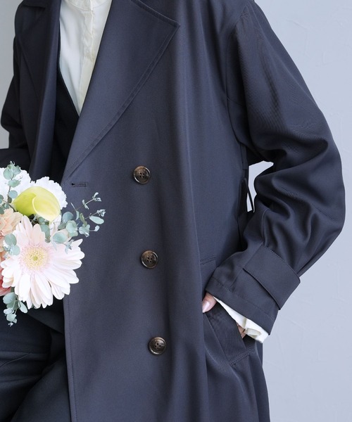 reca(レカ)の「ツイルトレンチコート(トレンチコート・レディース・ライトベージュ/ベージュ/ネイビー・FREE)」の16枚目の写真