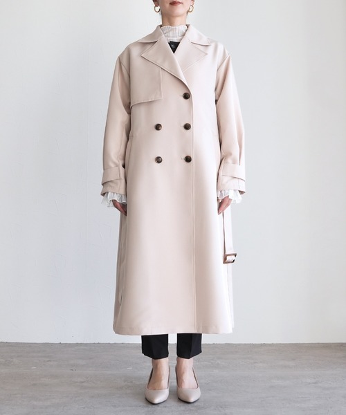 reca(レカ)の「ツイルトレンチコート(トレンチコート・レディース・ライトベージュ/ベージュ/ネイビー・FREE)」の19枚目の写真