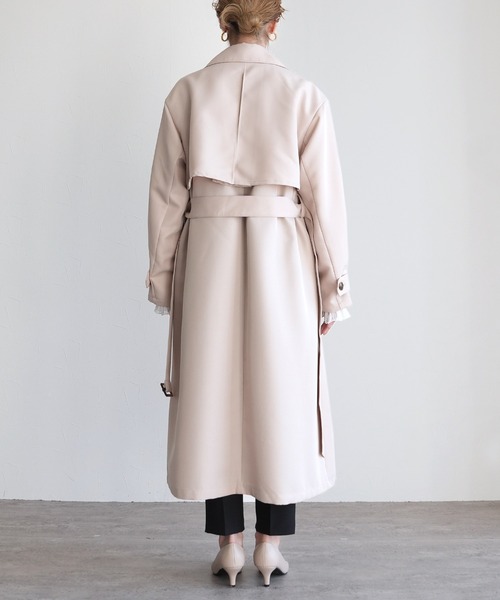 reca(レカ)の「ツイルトレンチコート(トレンチコート・レディース・ライトベージュ/ベージュ/ネイビー・FREE)」の21枚目の写真