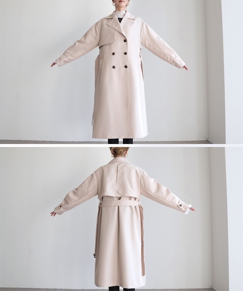 reca(レカ)の「ツイルトレンチコート(トレンチコート・レディース・ライトベージュ/ベージュ/ネイビー・FREE)」の22枚目の写真