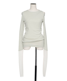 And A（アンドエー）の「muller of yoshiokubo ミュラーオブヨシオクボ / DIAGONAL LONG SLEEVE TOP ダイアゴナルロングスリーブトップス / MLS26103（Tシャツ/カットソー）」
