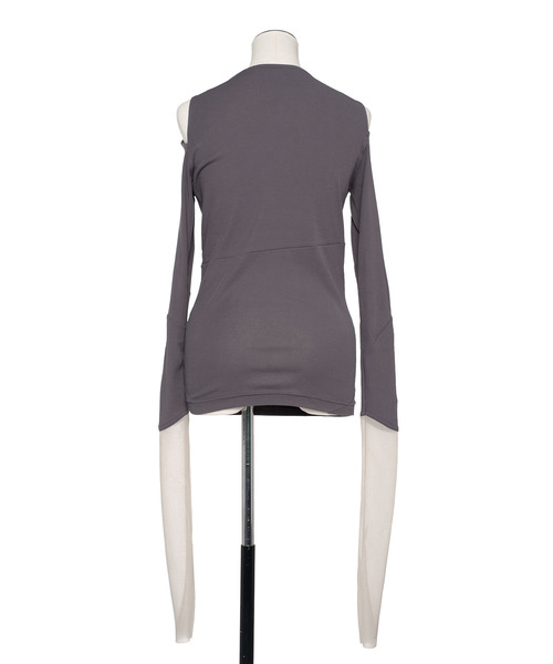 muller of yoshiokubo(ミュラーオブヨシオクボ)の「muller of yoshiokubo ミュラーオブヨシオクボ / DIAGONAL LONG SLEEVE TOP ダイアゴナルロングスリーブトップス / MLS26103(Tシャツ/カットソー・レディース・グレー/グリーン/ホワイト/イエロー・38/36)」の7枚目の写真