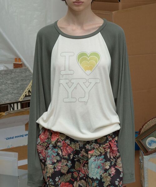 Geek Office / ギークオフィス】OPEN YY / I LOVE YY RAGLAN TEE（T