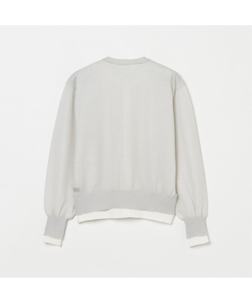 HELIOPOLE(エリオポール)の「LAYERED KNIT REVERSIBLE GARDIGAN(ニット/セーター・レディース・ライトグレー/イエロー/ネイビー・38)」の4枚目の写真