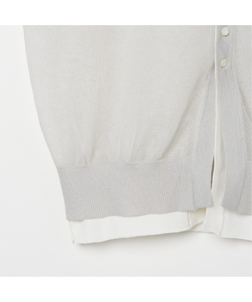 HELIOPOLE(エリオポール)の「LAYERED KNIT REVERSIBLE GARDIGAN(ニット/セーター・レディース・ライトグレー/イエロー/ネイビー・38)」の7枚目の写真