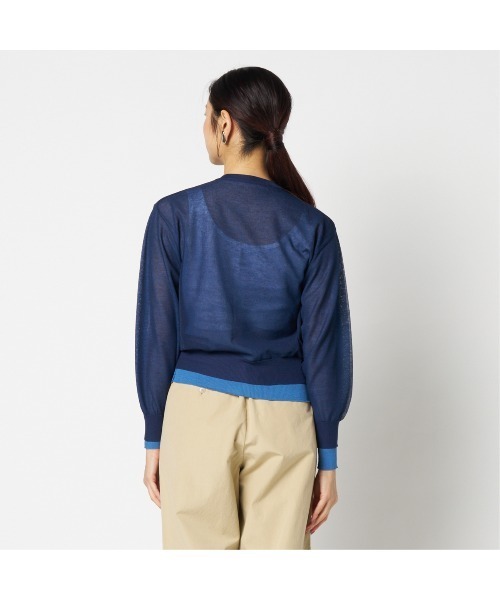 HELIOPOLE(エリオポール)の「LAYERED KNIT REVERSIBLE GARDIGAN(ニット/セーター・レディース・ライトグレー/イエロー/ネイビー・38)」の11枚目の写真