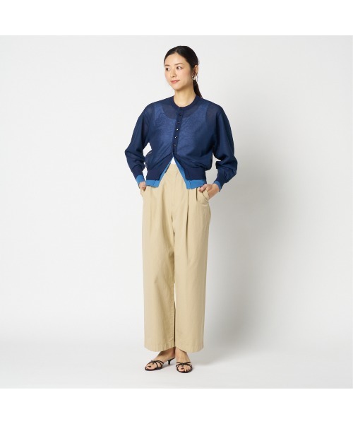 HELIOPOLE(エリオポール)の「LAYERED KNIT REVERSIBLE GARDIGAN(ニット/セーター・レディース・ライトグレー/イエロー/ネイビー・38)」の12枚目の写真