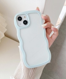 THE MILES（ザ マイルズ）の「"01"≪iPhone17/iPhone17Pro/iPhone Air 対応≫くねくね ニュアンスカーブ パステルカラーフレーム クリア iPhoneケース（スマホケース/カバー）」