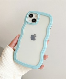 THE MILES（ザ マイルズ）の「"01"≪iPhone17/iPhone17Pro/iPhone Air 対応≫くねくね ニュアンスカーブ パステルカラーフレーム クリア iPhoneケース（スマホケース/カバー）」