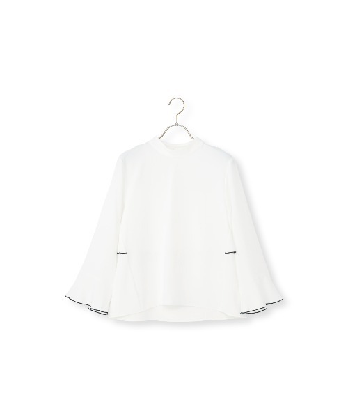 AOYAMA（アオヤマ）の「ハイネックバックコンシャスブラウス｜通勤＆オフィス＆入卒＆セレモニー＆オケージョン｜（シャツ/ブラウス・レディース・ホワイト×ブラック/ベージュ×ブラック・M/L）」の9枚目の写真