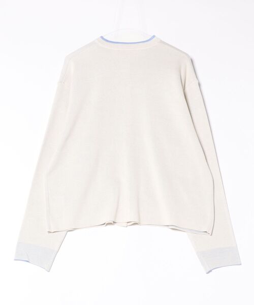 STYLEBLOCK(スタイルブロック)の「バイカラーニットカーディガン(カーディガン/ボレロ・レディース・グレー/チャコールグレー/アイボリー・M)」の4枚目の写真