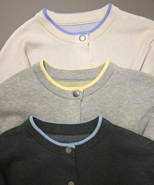 STYLEBLOCK(スタイルブロック)の「バイカラーニットカーディガン(カーディガン/ボレロ・レディース・グレー/チャコールグレー/アイボリー・M)」の8枚目の写真