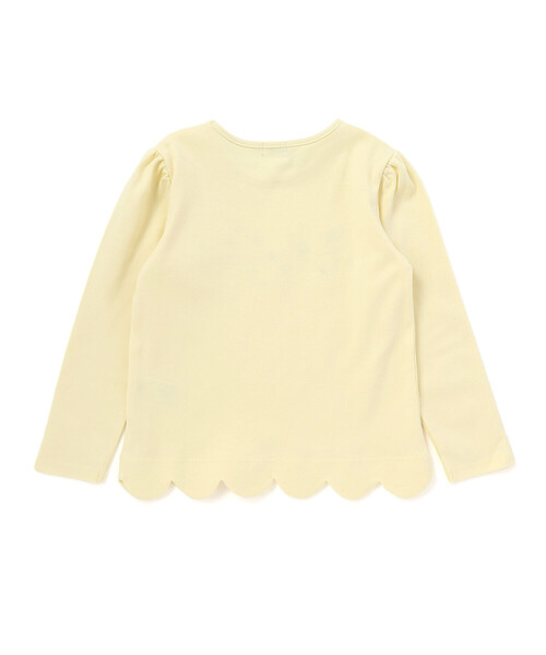 BeBe(ベベ)の「フラワーロゴ刺しゅうスカラップスムース長袖Tシャツ(Tシャツ/カットソー・キッズ・ホワイト/イエロー・120cm/130cm/150cm/140cm)」の5枚目の写真