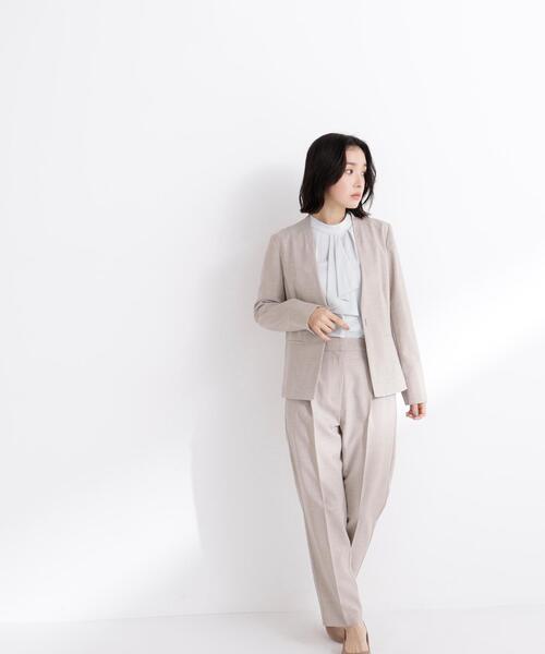 NATURAL BEAUTY BASIC(ナチュラルビューティーベーシック)の「◇リネンライク SETUP ノーカラージャケット(ノーカラージャケット・レディース・ブラウン/ベージュ・SMALL/MEDIUM/LARGE)」の9枚目の写真