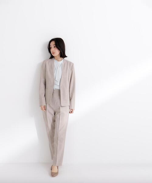 NATURAL BEAUTY BASIC(ナチュラルビューティーベーシック)の「◇リネンライク SETUP ノーカラージャケット(ノーカラージャケット・レディース・ブラウン/ベージュ・SMALL/MEDIUM/LARGE)」の11枚目の写真