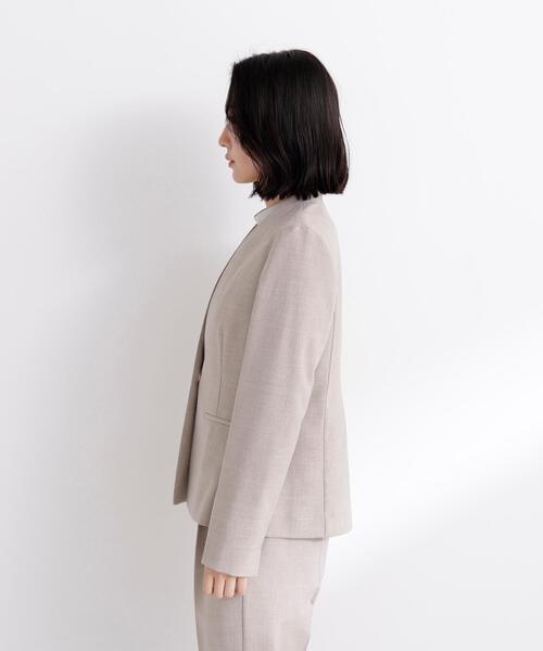 NATURAL BEAUTY BASIC(ナチュラルビューティーベーシック)の「◇リネンライク SETUP ノーカラージャケット(ノーカラージャケット・レディース・ブラウン/ベージュ・SMALL/MEDIUM/LARGE)」の15枚目の写真