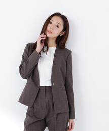 NATURAL BEAUTY BASIC（ナチュラルビューティーベーシック）の「◇リネンライク SETUP ノーカラージャケット（ノーカラージャケット）」