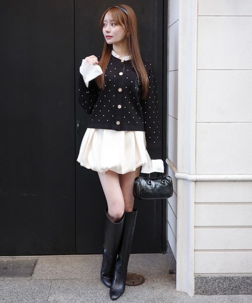 EIMY ISTOIRE（エイミーイストワール）の「サテンバルーンスカート（スカート・レディース・ホワイト/ブラック・38/36）」の7枚目の写真