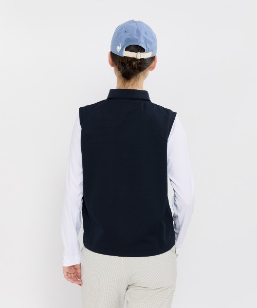 le coq sportif GOLF（ルコックスポルティフゴルフ）の「スウェットベスト＋アンダーセット（スウェット・レディース・ネイビー/オレンジ・XL/L/M/S/3L）」の3枚目の写真