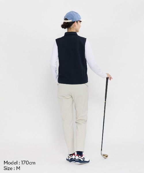 le coq sportif GOLF（ルコックスポルティフゴルフ）の「スウェットベスト＋アンダーセット（スウェット・レディース・ネイビー/オレンジ・XL/L/M/S/3L）」の5枚目の写真