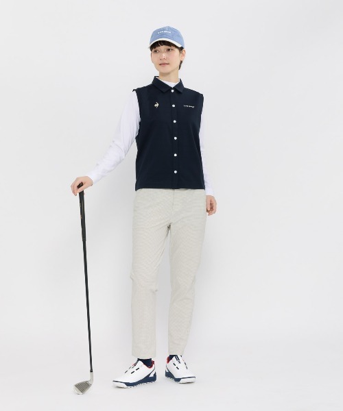 le coq sportif GOLF（ルコックスポルティフゴルフ）の「スウェットベスト＋アンダーセット（スウェット・レディース・ネイビー/オレンジ・XL/L/M/S/3L）」の11枚目の写真