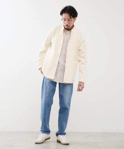 MEN'S MELROSE（メンズメルローズ）の「スタンダードバンドカラーシャツ（シャツ/ブラウス・メンズ・ブルー/ホワイト/グリーン/ストライプ/チェック・3/4/2）」の12枚目の写真