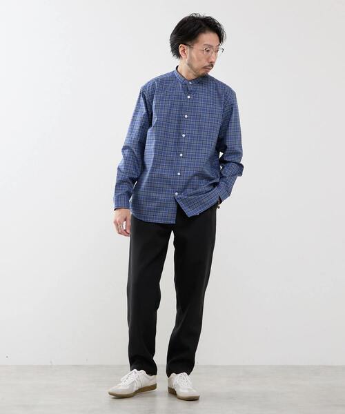 MEN'S MELROSE（メンズメルローズ）の「スタンダードバンドカラーシャツ（シャツ/ブラウス・メンズ・ブルー/ホワイト/グリーン/ストライプ/チェック・3/4/2）」の15枚目の写真
