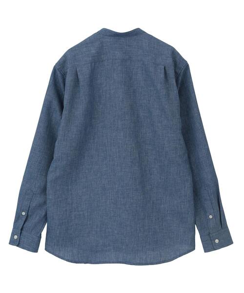 MEN'S MELROSE（メンズメルローズ）の「スタンダードバンドカラーシャツ（シャツ/ブラウス・メンズ・ブルー/ホワイト/グリーン/ストライプ/チェック・3/4/2）」の17枚目の写真