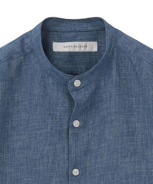 MEN'S MELROSE（メンズメルローズ）の「スタンダードバンドカラーシャツ（シャツ/ブラウス・メンズ・ブルー/ホワイト/グリーン/ストライプ/チェック・3/4/2）」の18枚目の写真
