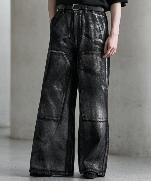 CLEL（クレイル）の「【CLEL】Foil Print Double Knee Denim Pants
