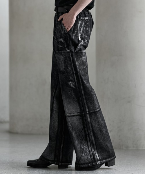 CLEL（クレイル）の「【CLEL】Foil Print Double Knee Denim Pants