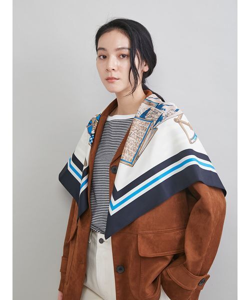 Mila Owen（ミラオーウェン）の「トラベル柄スカーフ（バンダナ/スカーフ・レディース・ブルー/レッド・F）」の20枚目の写真
