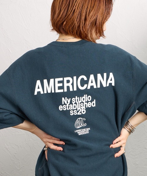 AMERICANA（アメリカーナ）の「[Americana/アメリカーナ] カットオフ リバースウィーブ バックプリント スウェット（スウェット・レディース・オートミール/ダークグレー/グレー・ONE SIZE）」の5枚目の写真