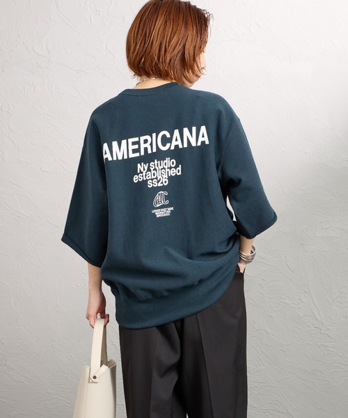 AMERICANA（アメリカーナ）の「[Americana/アメリカーナ] カットオフ リバースウィーブ バックプリント スウェット（スウェット・レディース・オートミール/ダークグレー/グレー・ONE SIZE）」の8枚目の写真