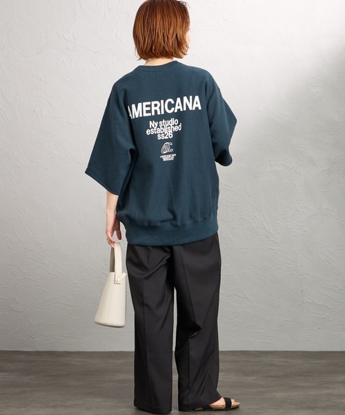 AMERICANA（アメリカーナ）の「[Americana/アメリカーナ] カットオフ リバースウィーブ バックプリント スウェット（スウェット・レディース・オートミール/ダークグレー/グレー・ONE SIZE）」の11枚目の写真