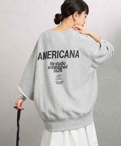Americana/アメリカーナ] カットオフ リバースウィーブ バックプリント
