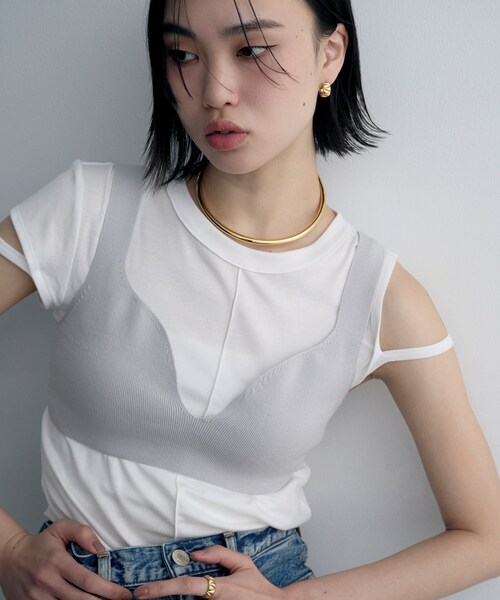 COCOSHNIK ONKITSCH(ココシュニックオンキッチュ)の「シルバー キルトフープピアス GP(ピアス(両耳用)・レディース・ゴールド・00)」の8枚目の写真